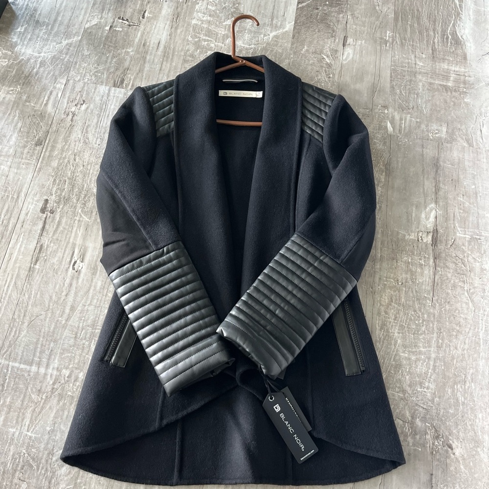 Black Real Wool Handmade Quilted Women's Jacket